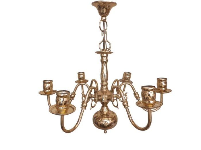 vintage brass chandelier 1930 3