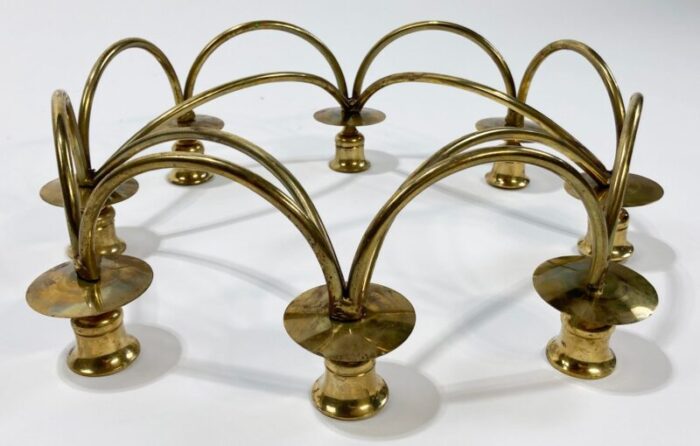 vintage brass danish style 8 arm candelabra 0177