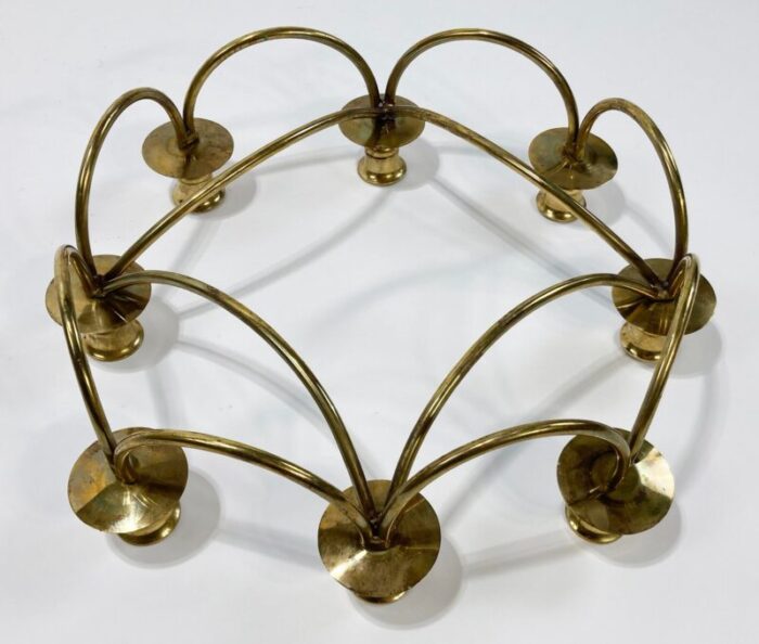 vintage brass danish style 8 arm candelabra 0505