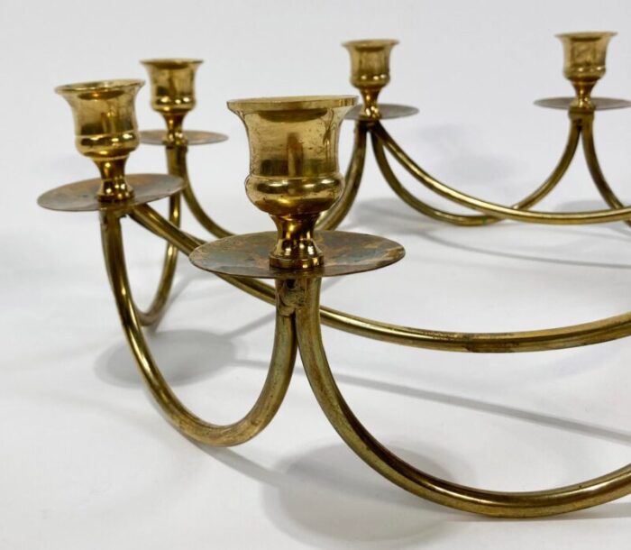 vintage brass danish style 8 arm candelabra 0839