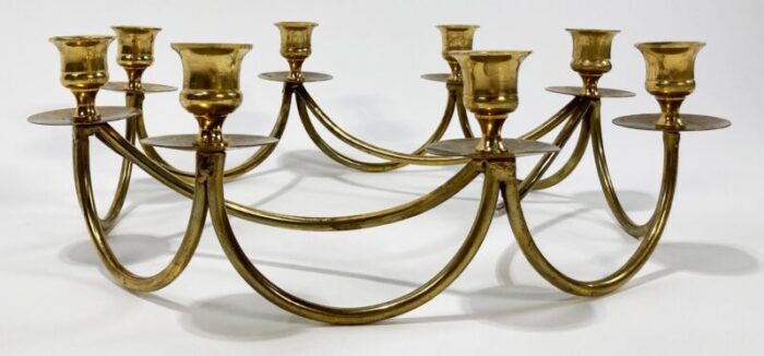 vintage brass danish style 8 arm candelabra 1029