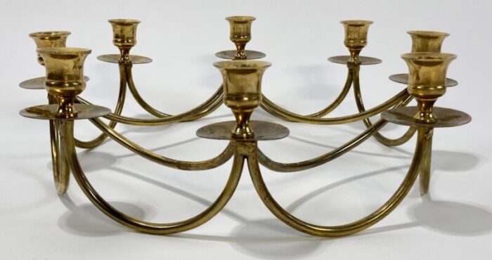 vintage brass danish style 8 arm candelabra 4713