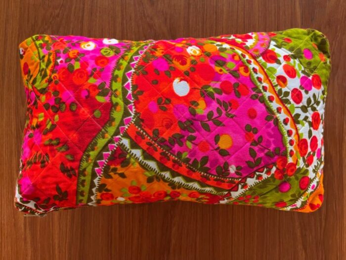 vintage bright floral fabric pillow cover 1143