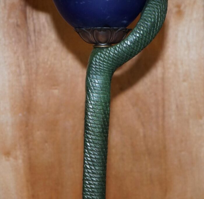 vintage bronzed snake floor standing lamp by edgar brandt 10