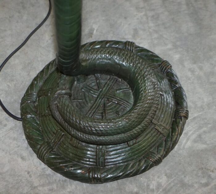 vintage bronzed snake floor standing lamp by edgar brandt 13