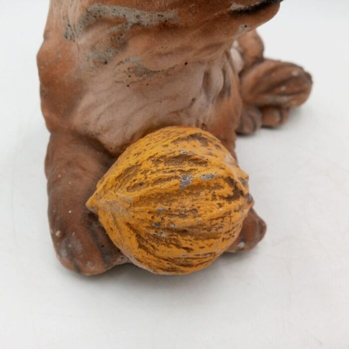 vintage cat cement sculpture persian himalayan yellow yarn ball yard art 7867