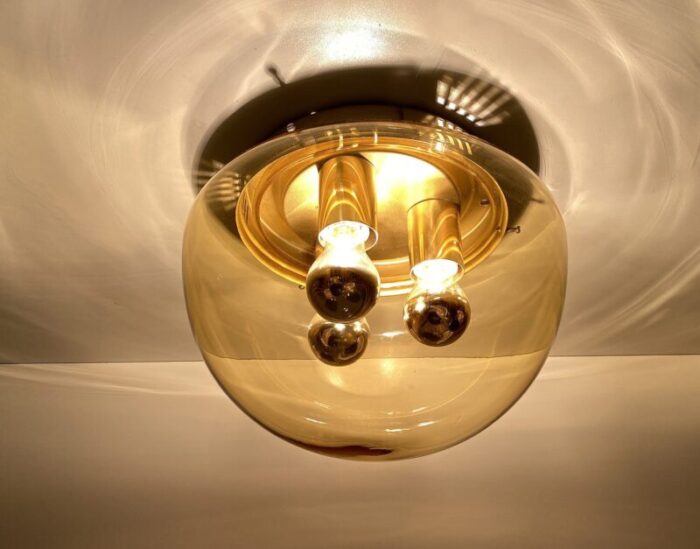 vintage ceiling lamp in glass from limburg 1970s 10