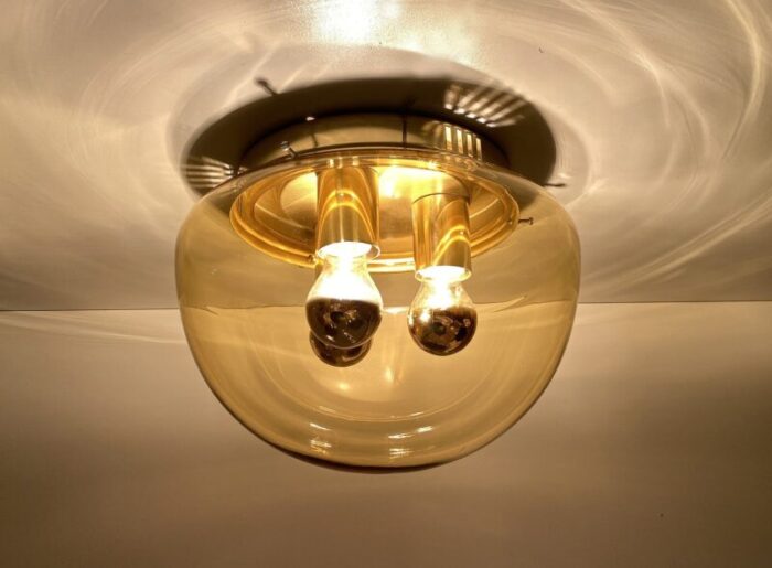 vintage ceiling lamp in glass from limburg 1970s 12