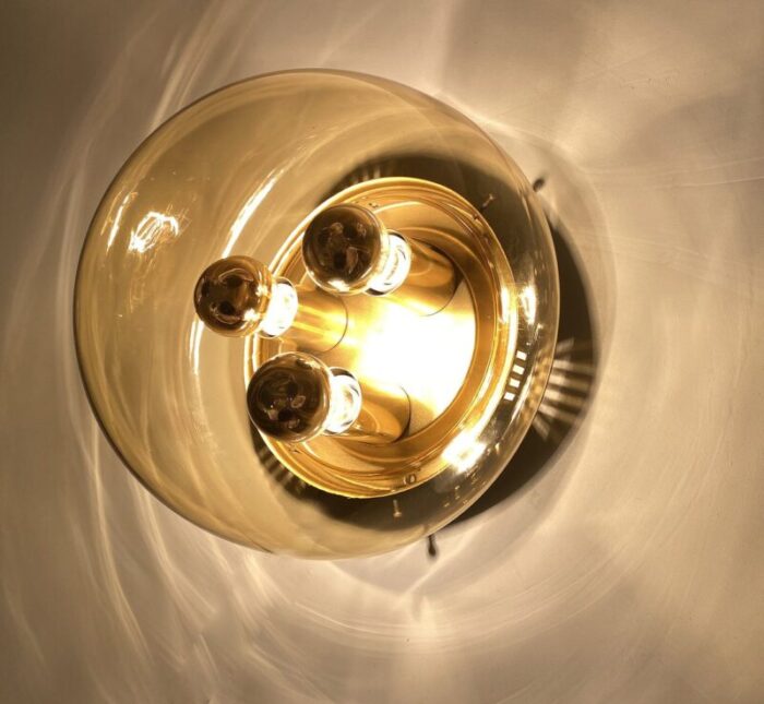 vintage ceiling lamp in glass from limburg 1970s 2