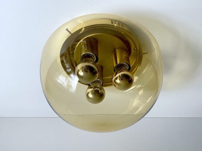 vintage ceiling lamp in glass from limburg 1970s 3