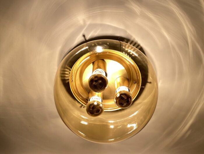 vintage ceiling lamp in glass from limburg 1970s 6