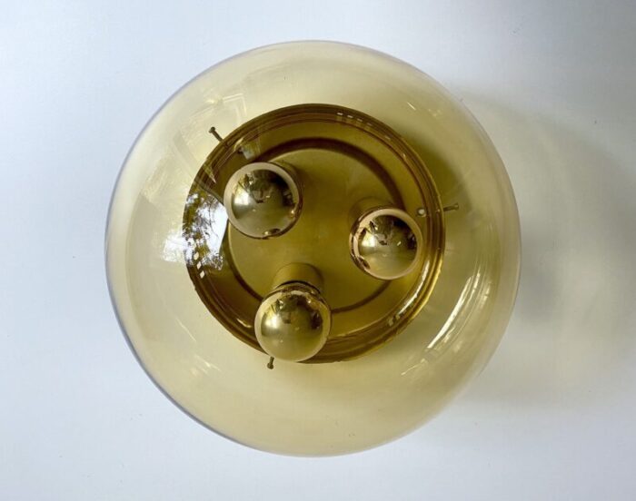 vintage ceiling lamp in glass from limburg 1970s 9