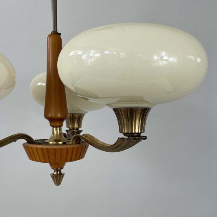 vintage chandelier in opaline glass by harald notini 1930s 11