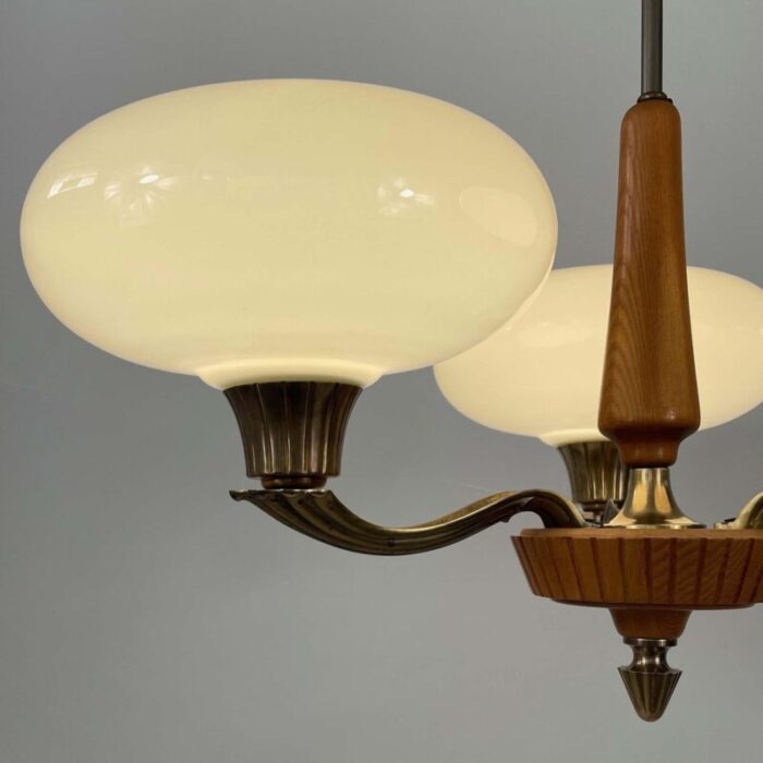 vintage chandelier in opaline glass by harald notini 1930s 12