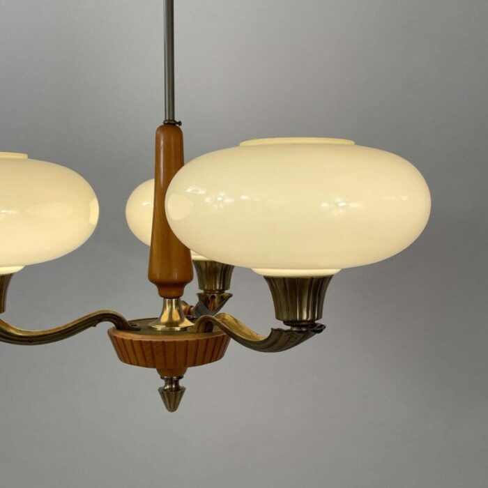 vintage chandelier in opaline glass by harald notini 1930s 14