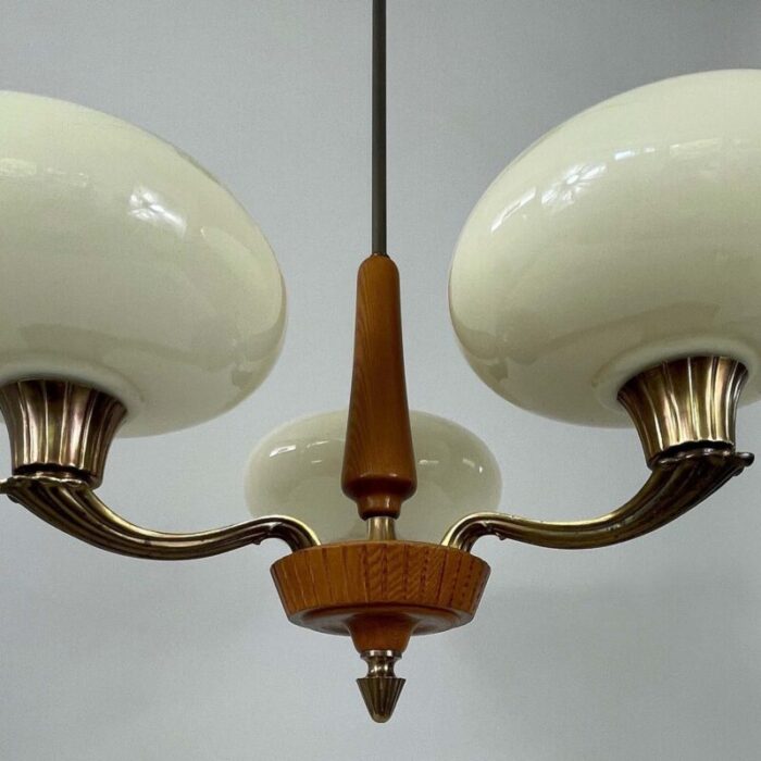 vintage chandelier in opaline glass by harald notini 1930s 5