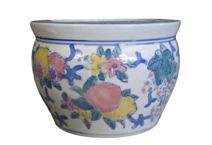 vintage chinoiserie porcelain cachepot fishbowl planter 6080