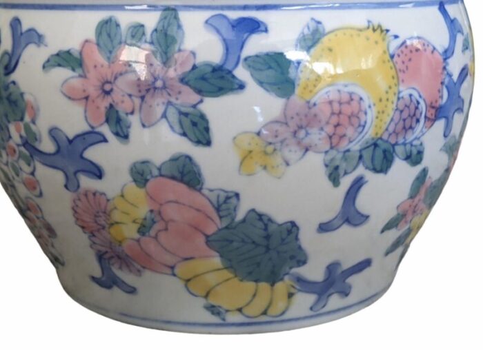 vintage chinoiserie porcelain cachepot fishbowl planter 7344