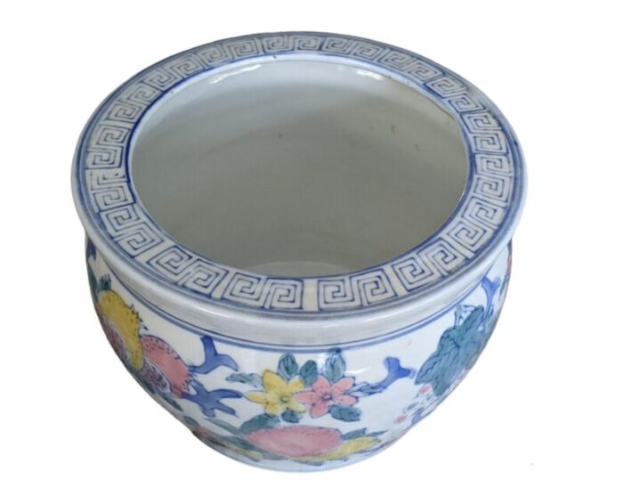 vintage chinoiserie porcelain cachepot fishbowl planter 8257