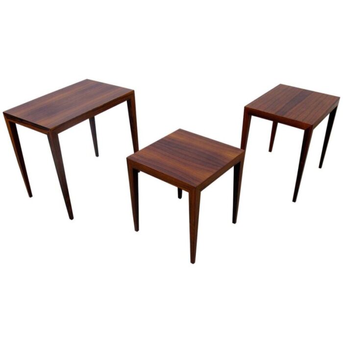 vintage danish nesting rosewood tables by severin hansen 1