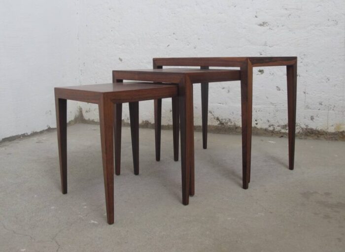 vintage danish nesting rosewood tables by severin hansen 3