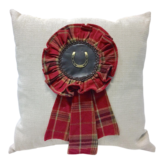 vintage equestrian ribbon style pillow 4325