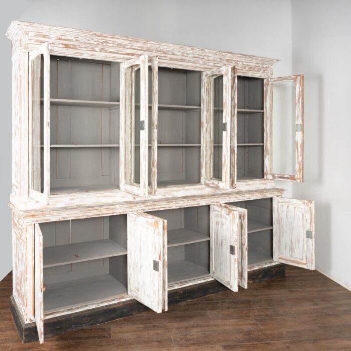 vintage french country large bookcase display cabinet circa 1960 2194