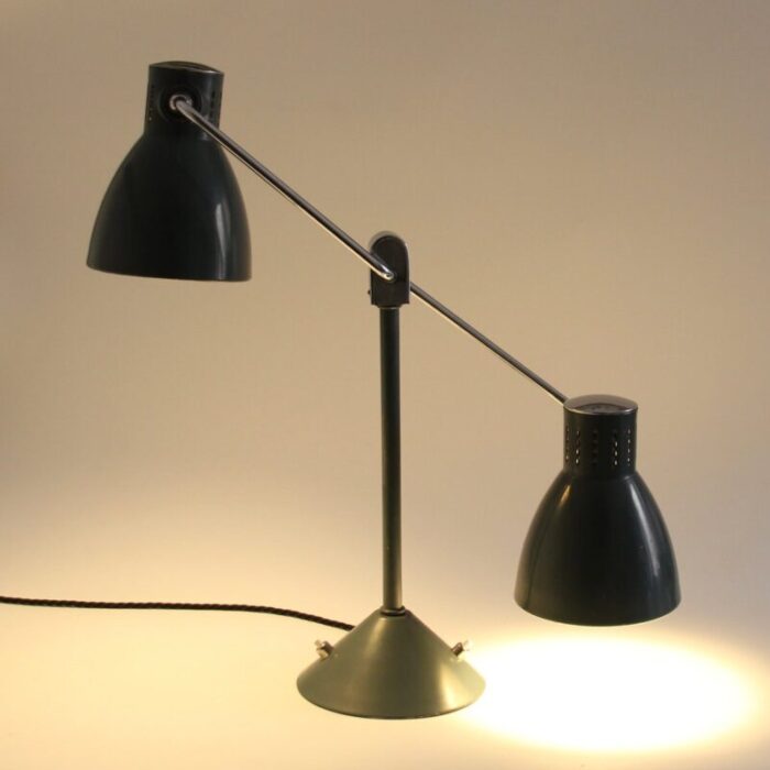 vintage french double shade desk lamp model 800d from jumo 1940s 7