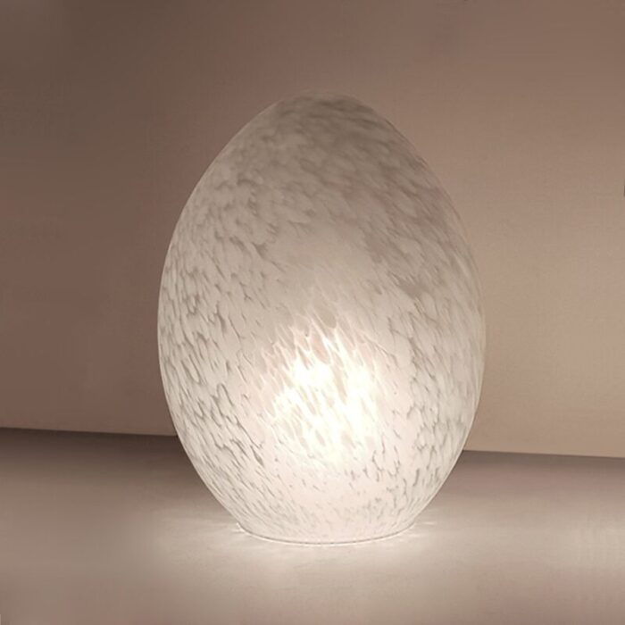 vintage french egg table lamp from verrerie de vianne 1980s 2