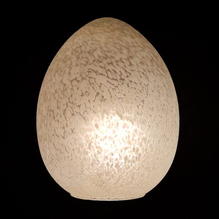 vintage french egg table lamp from verrerie de vianne 1980s 4