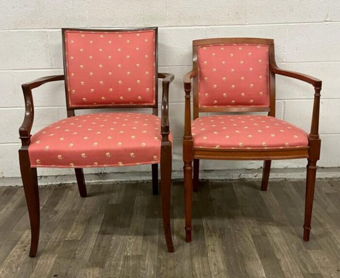 vintage french empire style dining arm chairs occasional chairs pair 4277