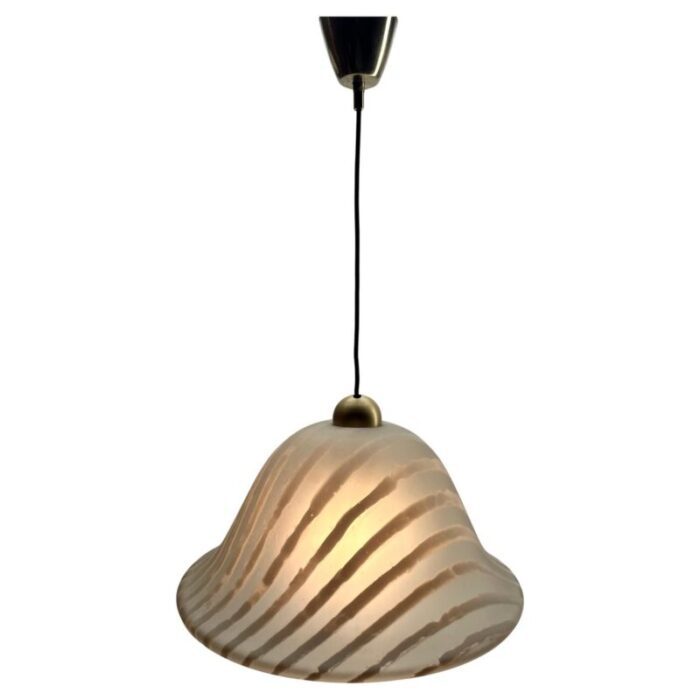 vintage frosted and textured glass pendent lamp from peill putzler 1970s 1