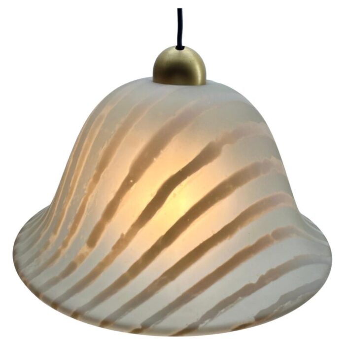 vintage frosted and textured glass pendent lamp from peill putzler 1970s 10