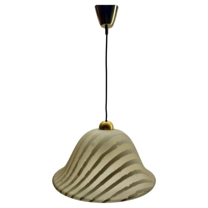 vintage frosted and textured glass pendent lamp from peill putzler 1970s 13