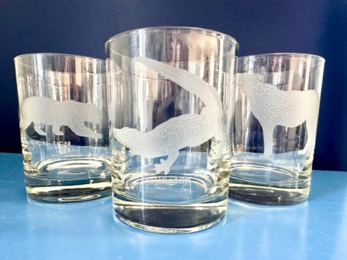 vintage georg jensen endangered animals glasses set of 7 6023