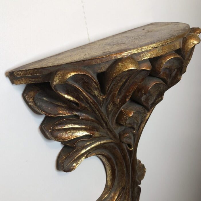 vintage gilded fig leaf wall sconce shelf 3738