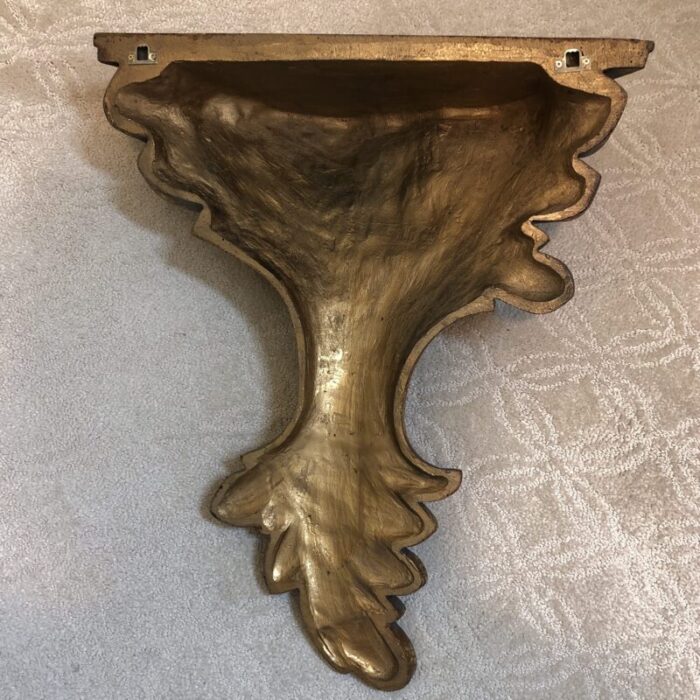 vintage gilded fig leaf wall sconce shelf 4747