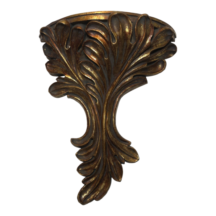 vintage gilded fig leaf wall sconce shelf 9370