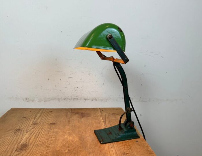 vintage green enamel bank lamp 1950s 17