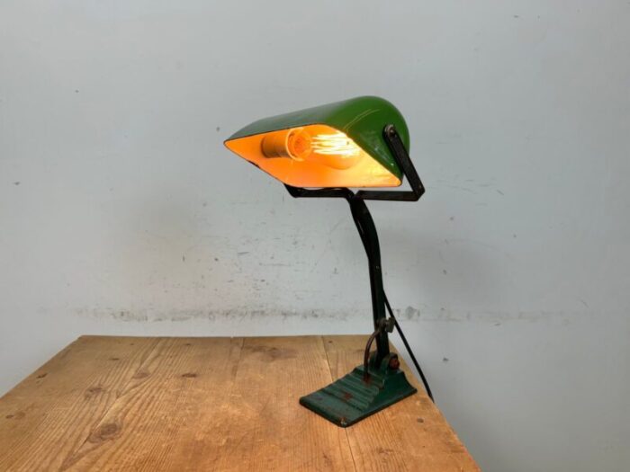 vintage green enamel bank lamp 1950s 19