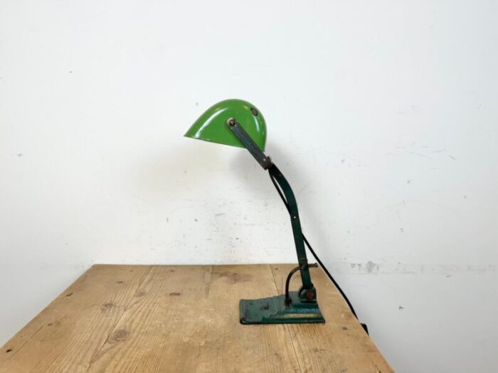 vintage green enamel bank lamp 1950s 2