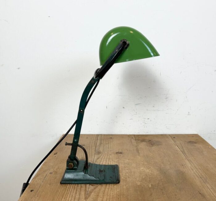 vintage green enamel bank lamp 1950s 9