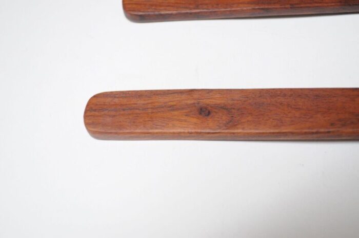 vintage hand carved teak modernist salad tong set 3624