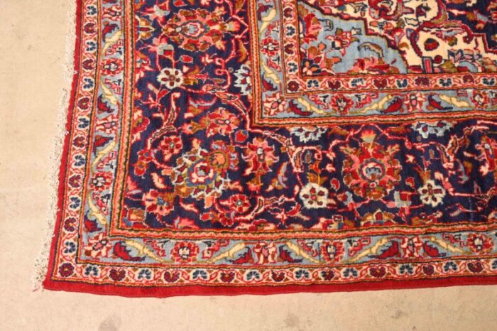 vintage hand knotted persian kashan room size rug 3859