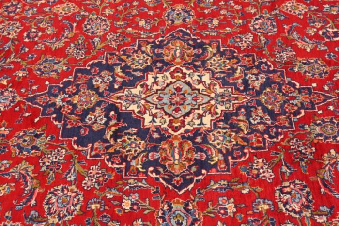 vintage hand knotted persian kashan room size rug 4215