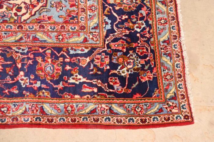 vintage hand knotted persian kashan room size rug 6421