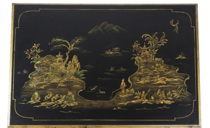 vintage hand painted chinoiserie elegantside table 1187