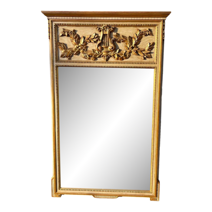 vintage hollywood regency italian paint and giltwood mirror 2941