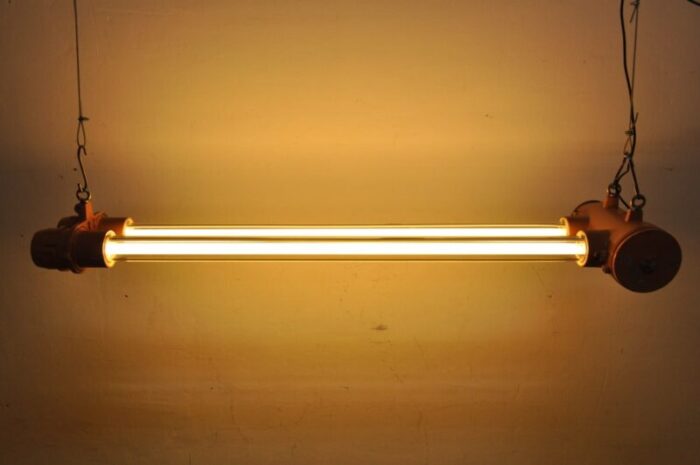 vintage industrial glass tube pendant light 1970s 4