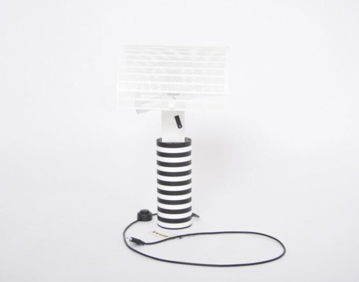 vintage italian black and white table lamp by mario botta for artemide 2010s 4